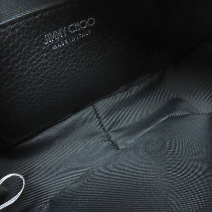 Jimmy Choo Shoulder Bag Leather Black Star Motif Studs