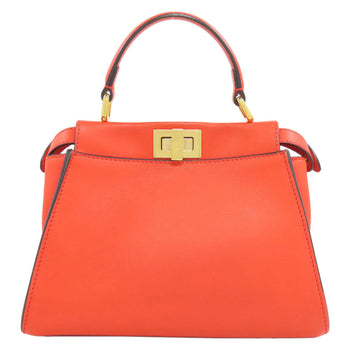 Fendi Handbag Calfskin Red Peekaboo Mini 2Way Women