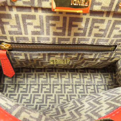 Fendi Handbag Calfskin Red Peekaboo Mini 2Way Women