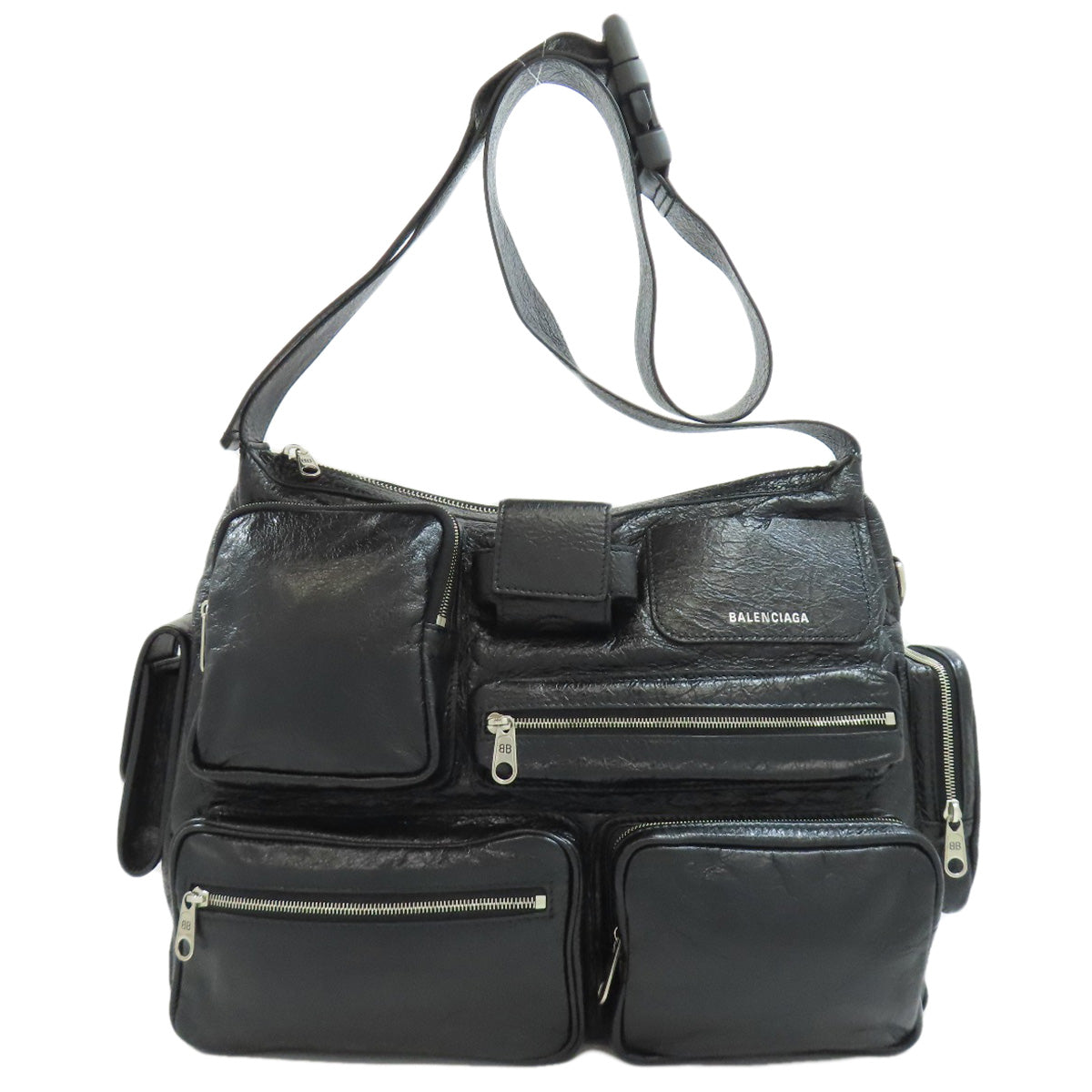 Balenciaga Shoulder Bag 785297 Calfskin Black Super Busy Women