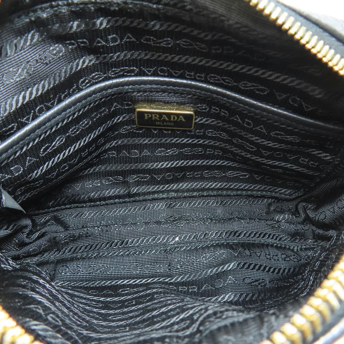 Prada Shoulder Bag Calfskin Black Long Shoulder