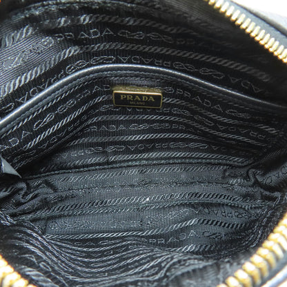 Prada Shoulder Bag Calfskin Black Long Shoulder