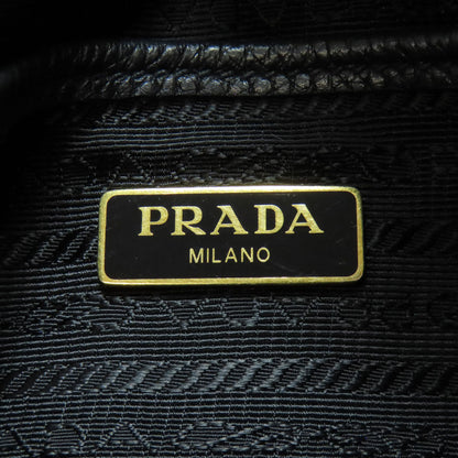 Prada Shoulder Bag Calfskin Black Long Shoulder