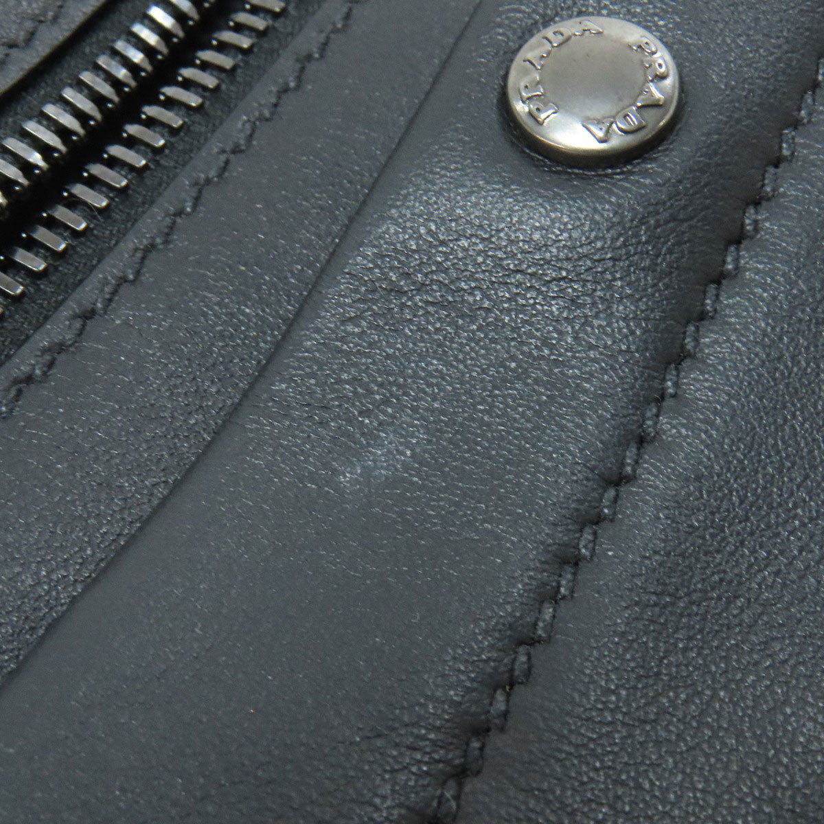 Prada Shoulder Bag Calfskin Black Logometal Women