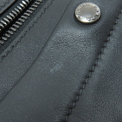 Prada Shoulder Bag Calfskin Black Logometal Women