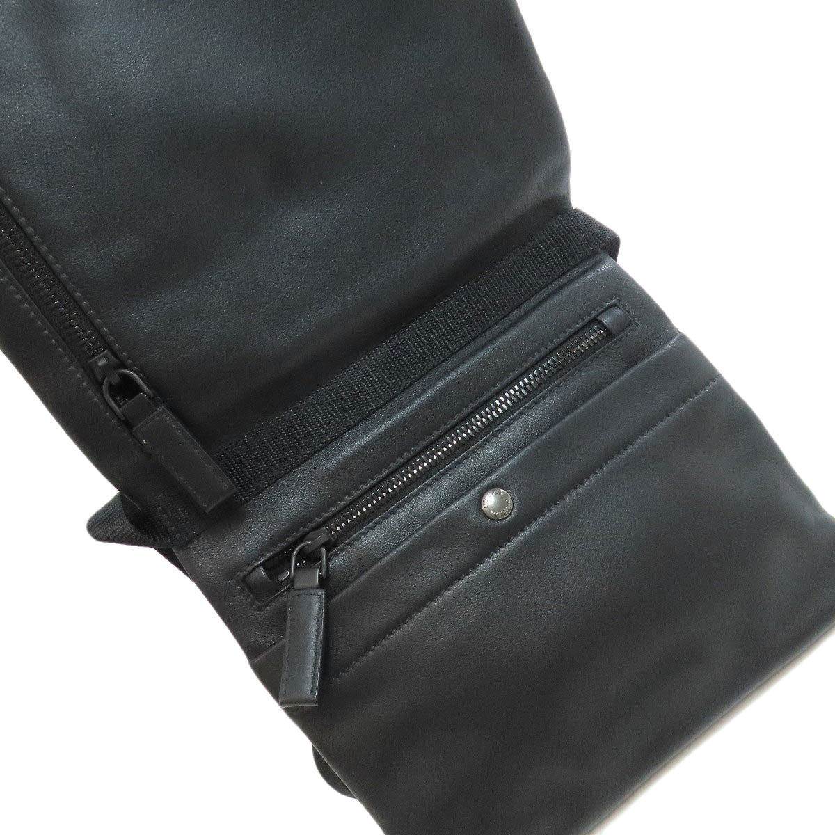 Prada Shoulder Bag Calfskin Black Logometal Women