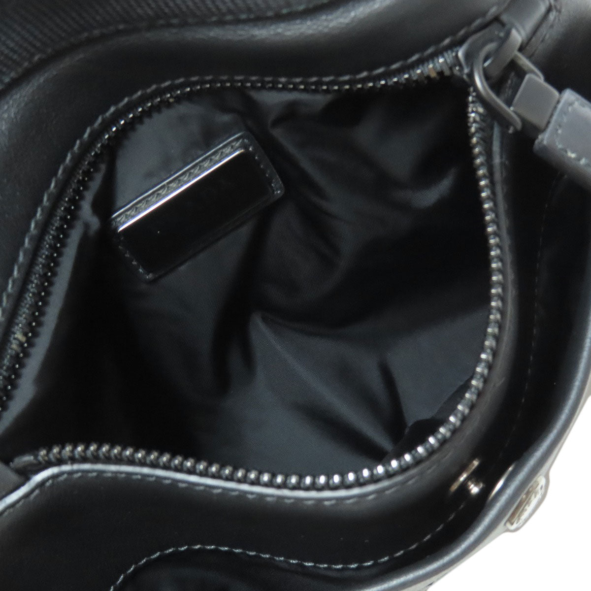 Prada Shoulder Bag Calfskin Black Logometal Women