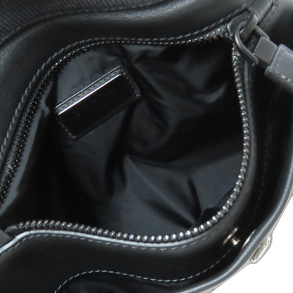 Prada Shoulder Bag Calfskin Black Logometal Women