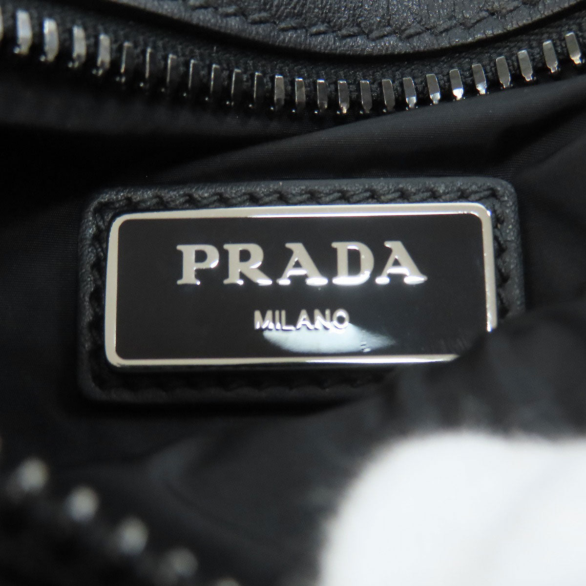 Prada Shoulder Bag Calfskin Black Logometal Women