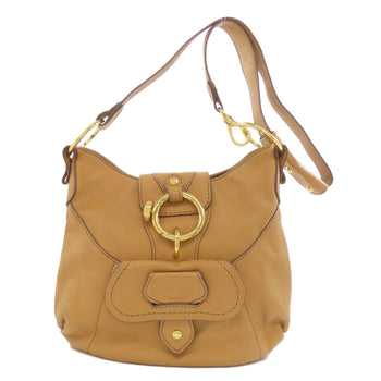 Tods Shoulder Bag Leather Beige Logo