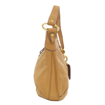 Tods Shoulder Bag Leather Beige Logo