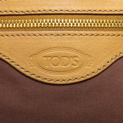 Tods Shoulder Bag Leather Beige Logo