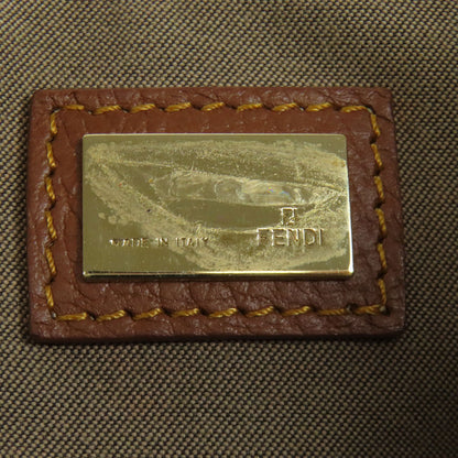 Fendi Handbag Canvas Brown Zucca Pattern