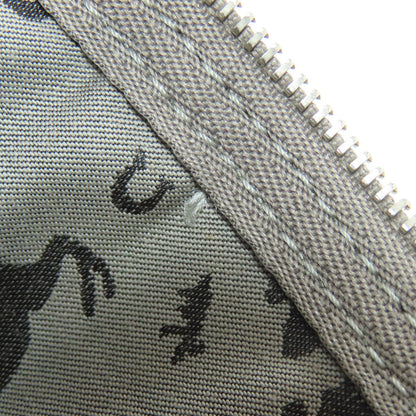 Longchamp Shoulder Bag Leather Gray Logo Women