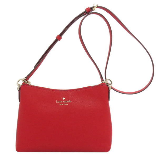 Kate Spade Shoulder Bag Leather Red Logo Women