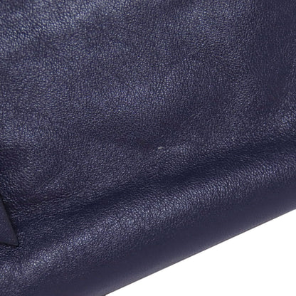 Miumiu Tote Bag Leather Blue Logo Women