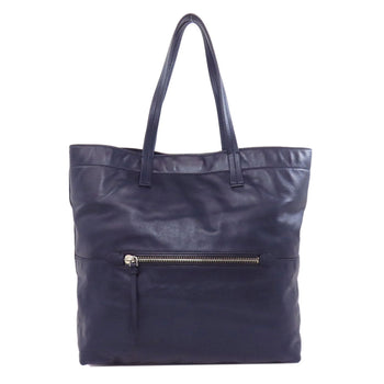 Miumiu Tote Bag Leather Blue Logo Women