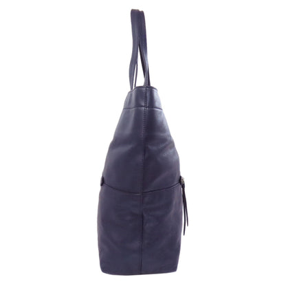 Miumiu Tote Bag Leather Blue Logo Women