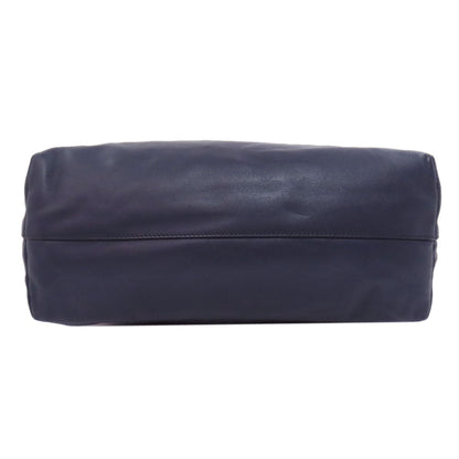 Miumiu Tote Bag Leather Blue Logo Women