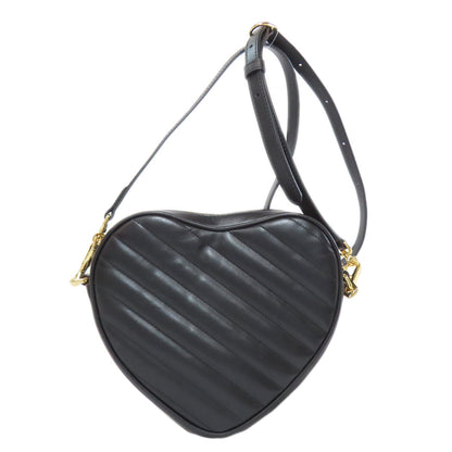 Gucci Shoulder Bag 751628 Calfskin Black Gg Marmont Heart Motif Women