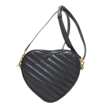 Gucci Shoulder Bag 751628 Calfskin Black Gg Marmont Heart Motif Women