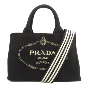 Prada Handbag Canvas Black Canapa Mini 2Way