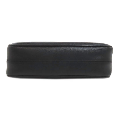 Prada Shoulder Bag Safiano Black Logometal 2Way Women