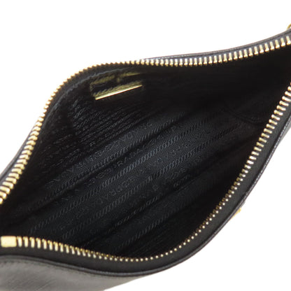Prada Shoulder Bag Safiano Black Logometal 2Way Women