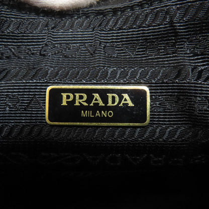 Prada Shoulder Bag Safiano Black Logometal 2Way Women