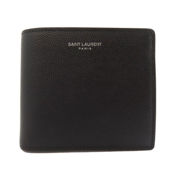 Saint Laurent Bifold Wallet Leather Black Logo Women