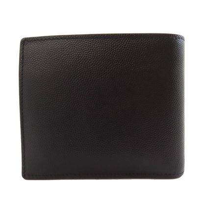 Saint Laurent Bifold Wallet Leather Black Logo Women
