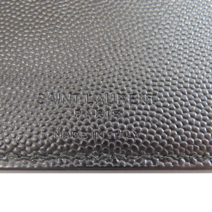 Saint Laurent Bifold Wallet Leather Black Logo Women