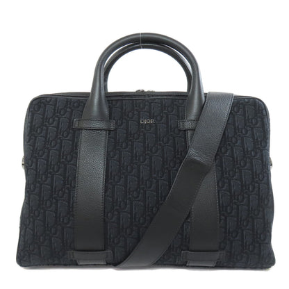 Christian Dior Business Bag Canvas Black Trotter Pattern 2Way Mens