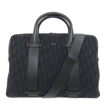 Christian Dior Business Bag Canvas Black Trotter Pattern 2Way Mens
