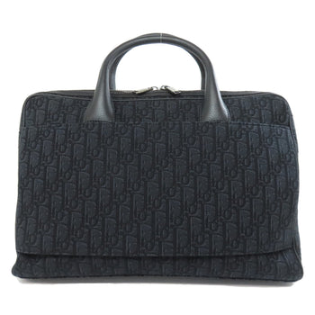 Christian Dior Business Bag Canvas Black Trotter Pattern 2Way Mens