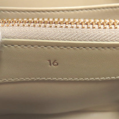 Celine Handbag Leather Beige Logo Women