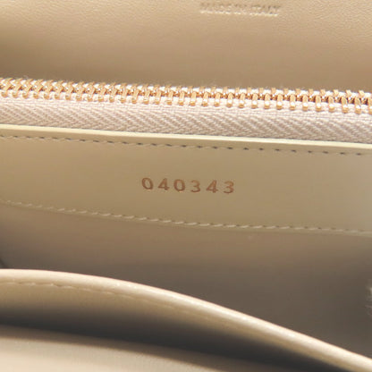 Celine Handbag Leather Beige Logo Women