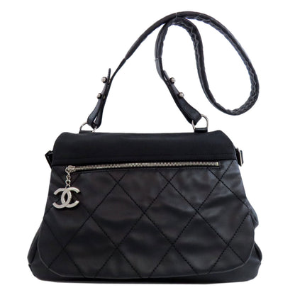 Chanel Shoulder Bag Coated Canvas Black Paris Biarritz Shoulder Women