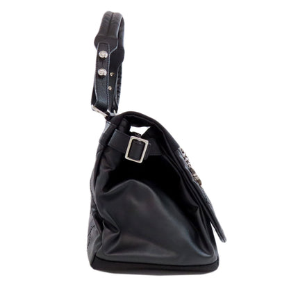 Chanel Shoulder Bag Coated Canvas Black Paris Biarritz Shoulder Women