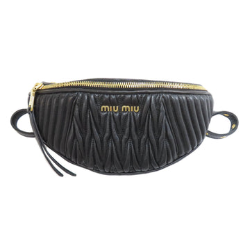 Miumiu Hip Bag Calfskin Black Materasse