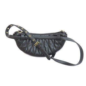 Miumiu Hip Bag Calfskin Black Materasse