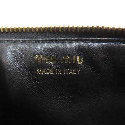 Miumiu Coin Case Leather Black Logo Women