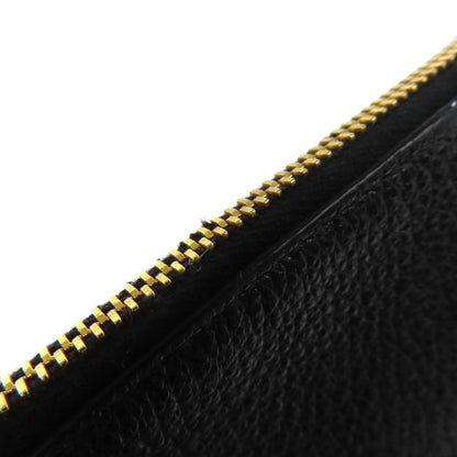 Miumiu Coin Case Leather Black Logo Women