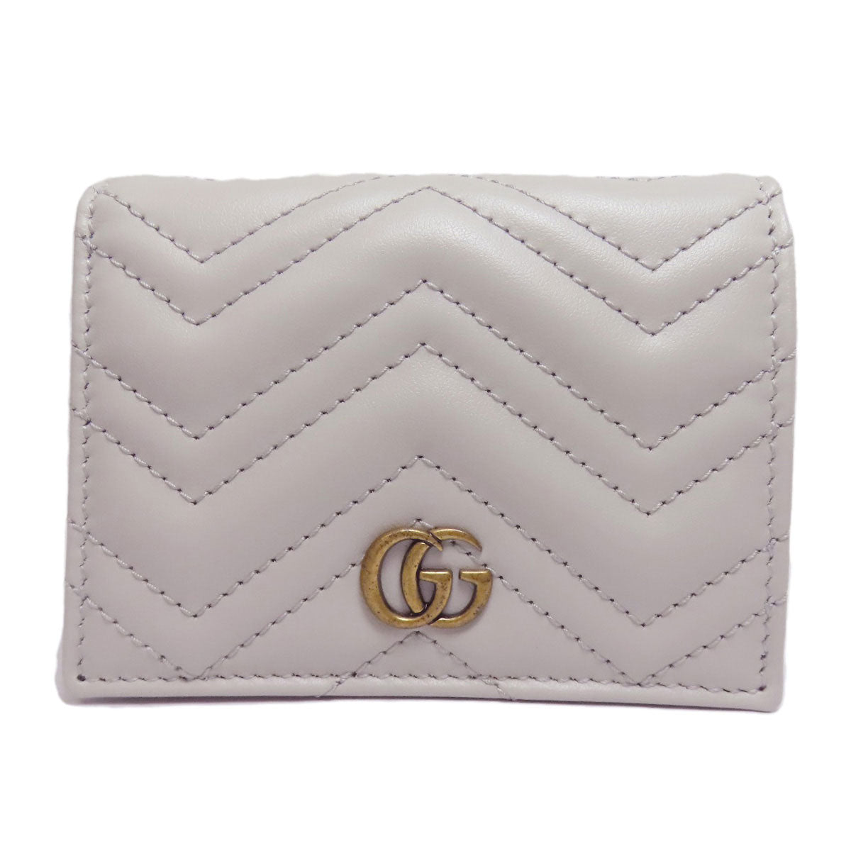 Gucci Bifold Wallet 466492 Leather Gray Gg Marmont Women