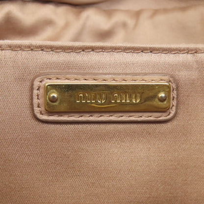 Miumiu Shoulder Bag Leather Pink One Belt Matelasse 2Way