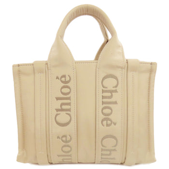 Chloe Handbag Nylon Beige Woody 2Way Women