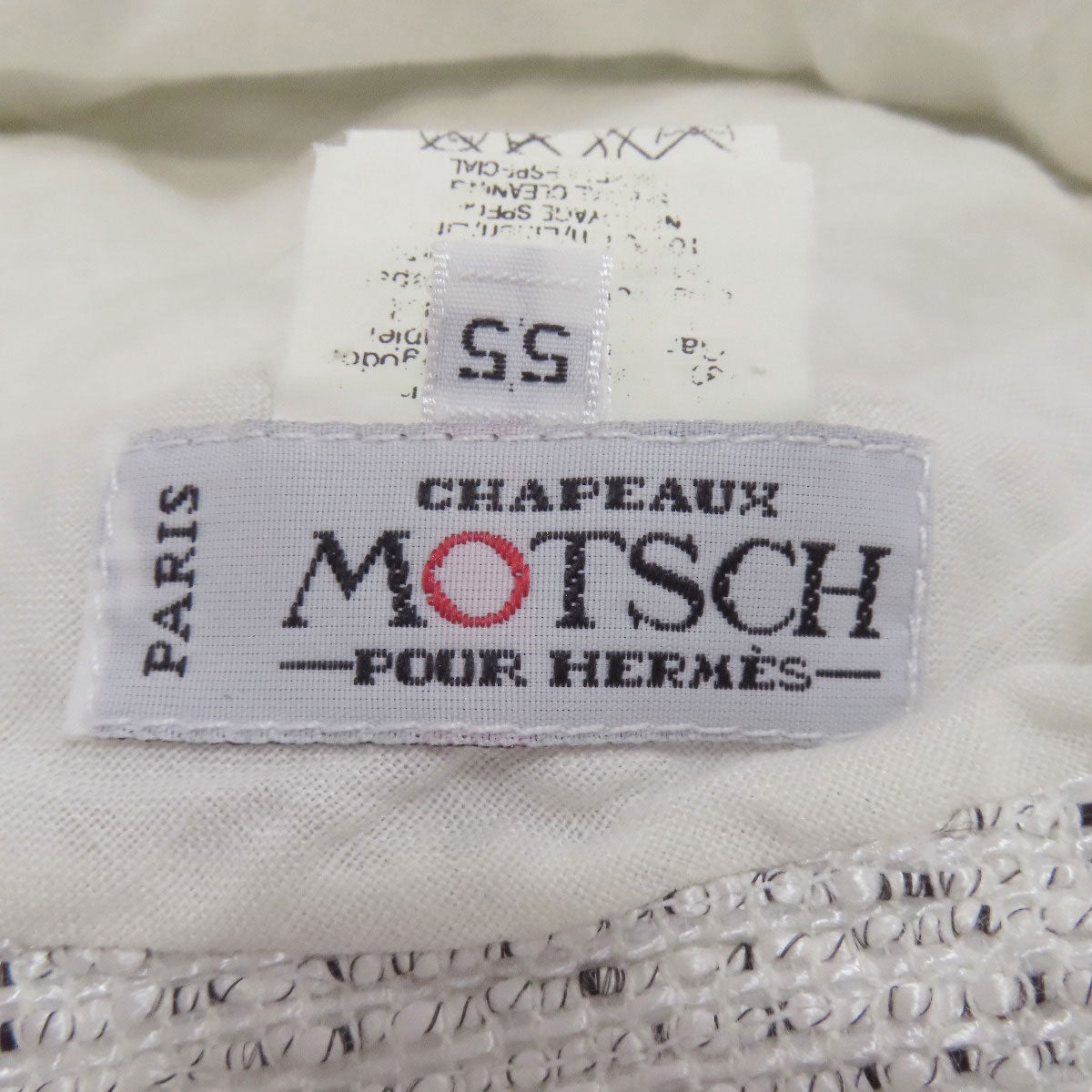 Hermes Hat Canvas White Bucket Hat 55