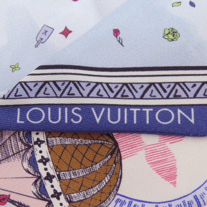 Louis Vuitton Scarf M79533 Silk Blue Bandeau Lv Eclipse