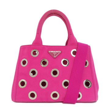 Prada Handbag 1Bg439 Canvas Pink Kanapamini Punching 2Way