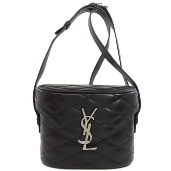 Saint Laurent Shoulder Bag Calfskin Black Logo
